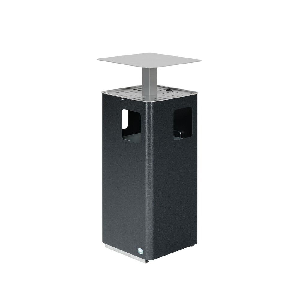 Produktabbildung: VAR® Kombiascher E14, mit 3 Einwurföffnungen und abschliessbarem Dach, antiksilber
