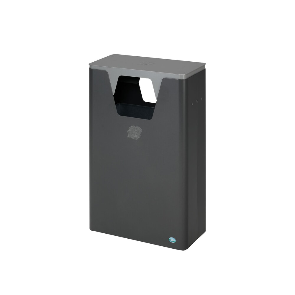 Produktabbildung: VAR® Wertstoffsammler WSG 82, für den Aussenbereich, mit 2 Einwurföffnungen, Volumen 60 Liter, lichtgrau