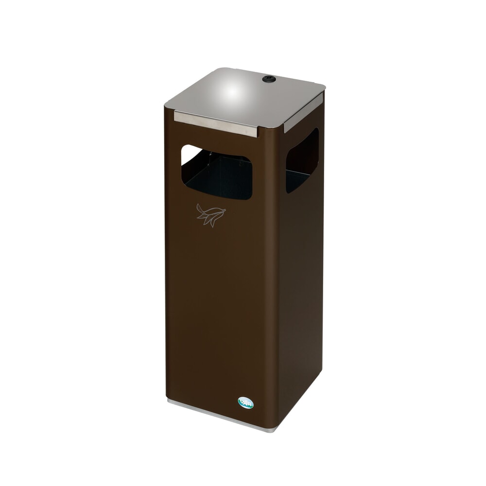 Produktabbildung: VAR® Wertstoffsammler WSG 25R, für den Aussenbereich, mit 3 Einwurföffnungen, Volumen 22 Liter, sepiabraun