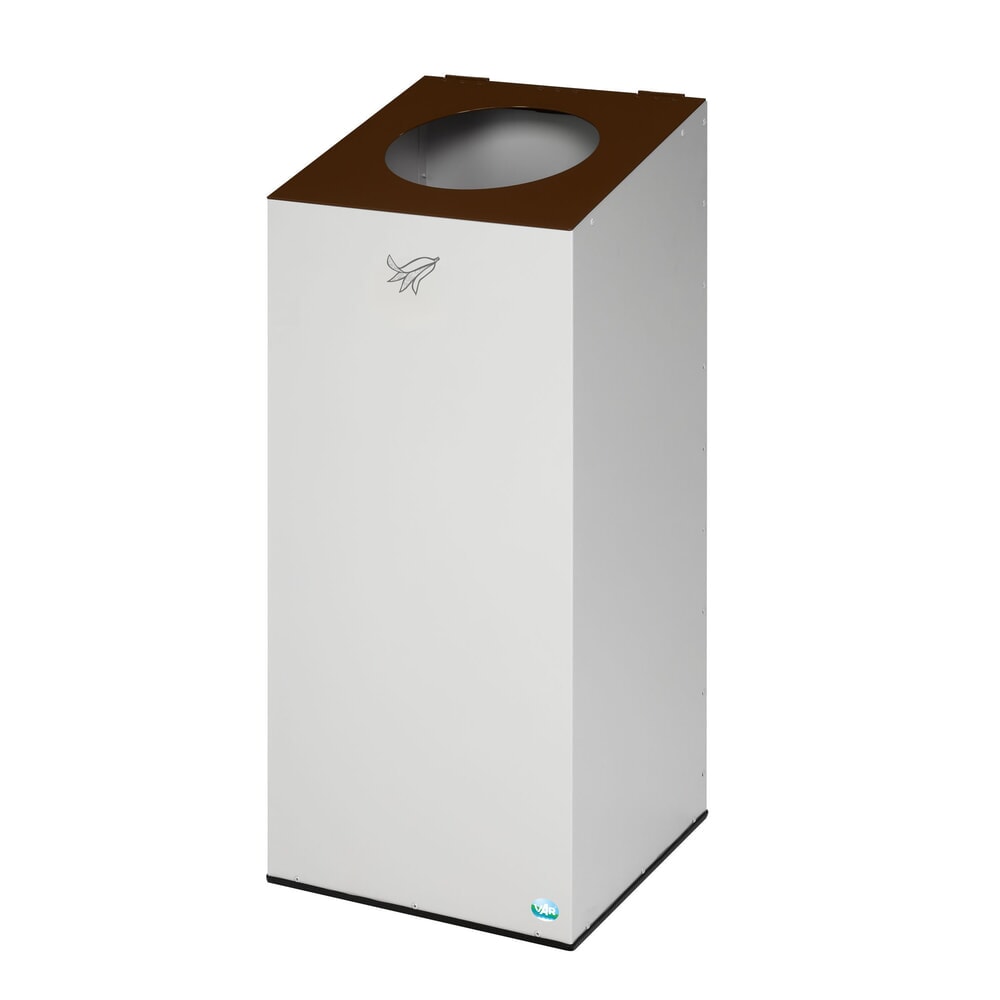 Produktabbildung: VAR® Wertstoffsammler WSG 38, mit Klemmring und runder Einwurföffnung, lichtgrau, sepiabraun