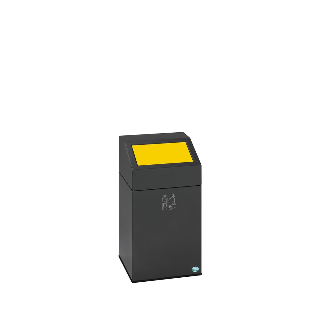 Produktabbildung: VAR® Wertstoffsammler WSG 40E, für den Innenbereich, selbstlöschend, Inhalt 43 Liter, eisenglimmer, verkehrsgelb