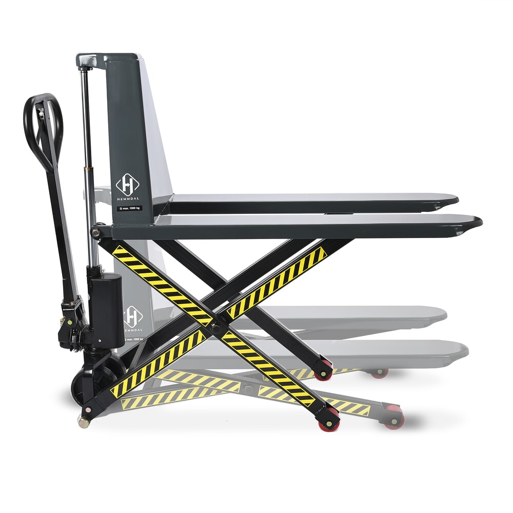 Produktabbildung: Scherenhubwagen HEMMDAL PTM 1.0 Scissor, Tragfähigkeit 1.000 kg, Gabellänge 1.150 mm, Polyurethan, Einfachrolle