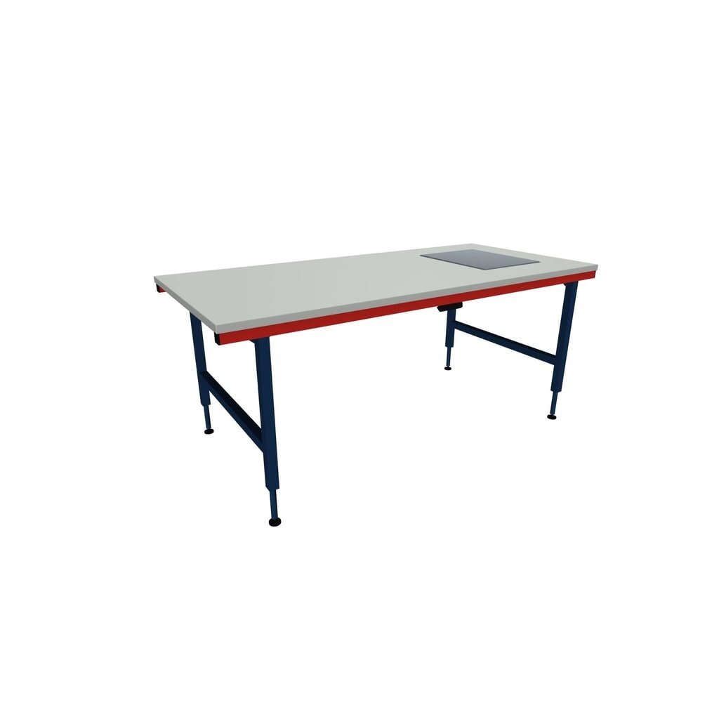 Produktabbildung: Rocholz Höhenverstellbarer Packtisch SYSTEM 2000, elektrisch, Waage, HxBxT 710–960 mm x 2000 mm x 920 mm