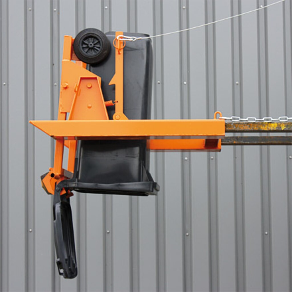 Eichinger® Mülltonnenkipper für Haushaltstonnen, 600 kg, 80 bzw 120 Liter Tonne reinorange Produktabbildung Nr. 5: Eichinger® Mülltonnenkipper für Haushaltstonnen, 600 kg, 80 bzw 120 Liter Tonne reinorange