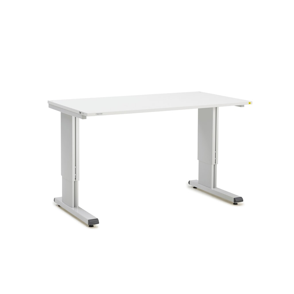 Produktabbildung: TRESTON WB-Arbeitstisch, ESD, manuell höhenverstellbar, BxT 1.500 x 800 mm