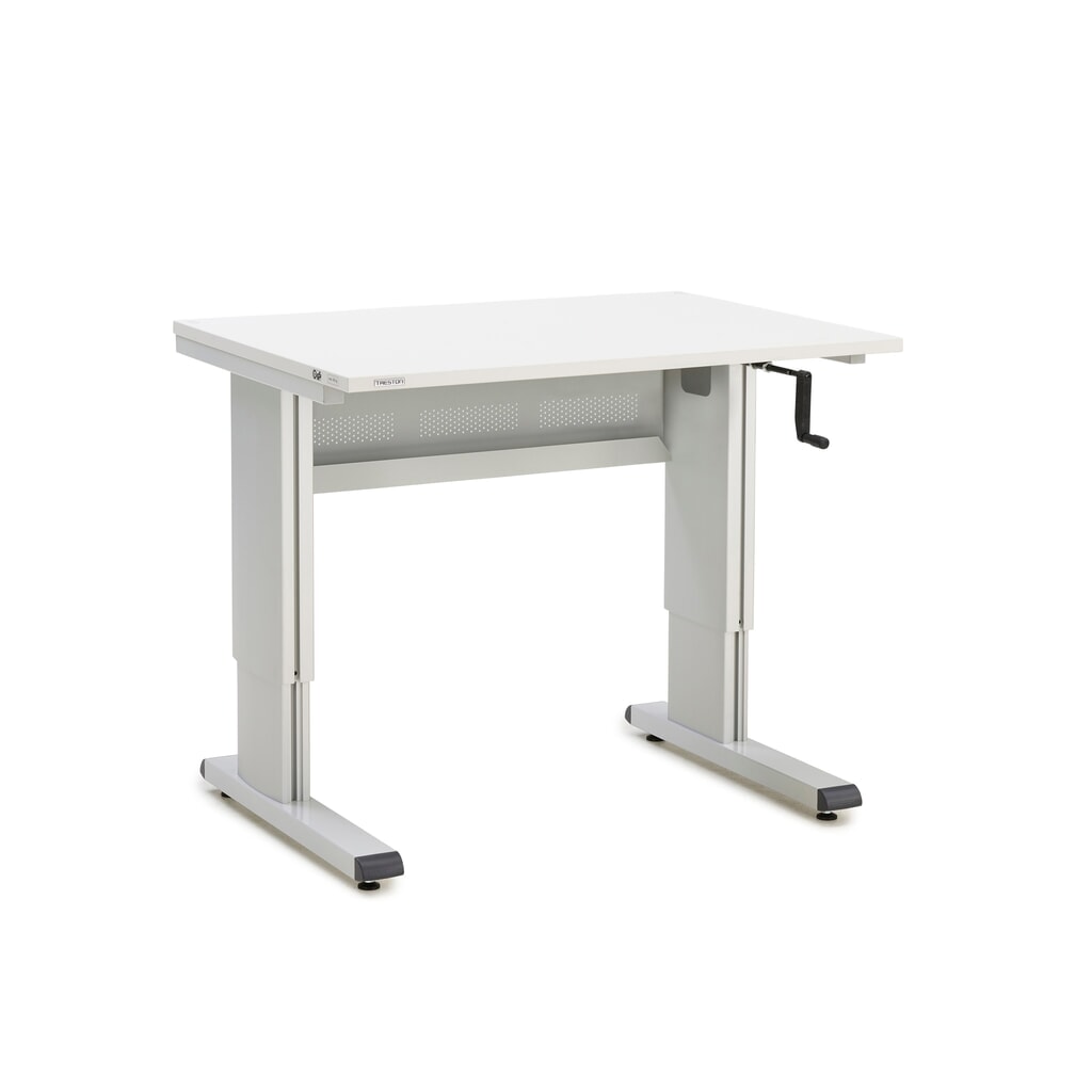 TRESTON Arbeitstisch, Typ WB, höhenverstellbar, Kurbel , BxT 1.073 x 800 mm Produktabbildung: TRESTON Arbeitstisch, Typ WB, höhenverstellbar, Kurbel , BxT 1.073 x 800 mm