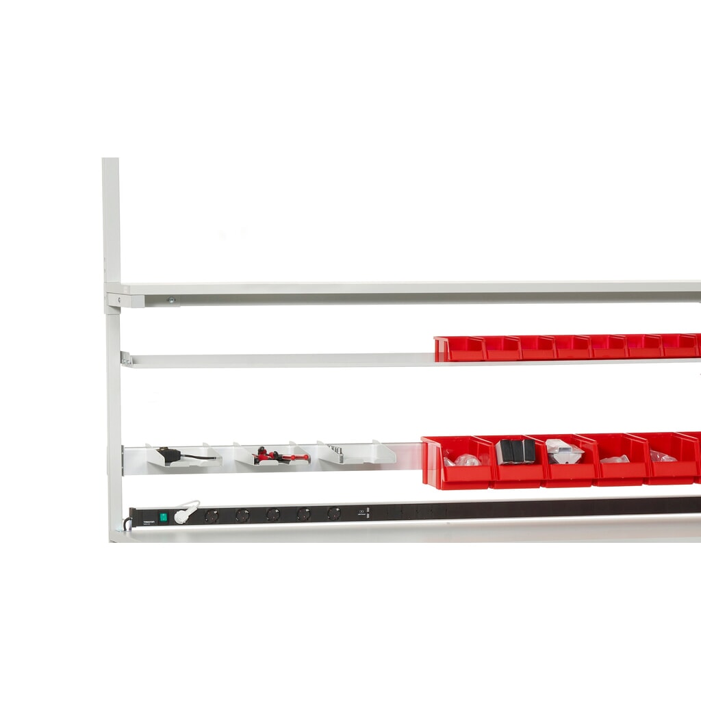 Produktabbildung Nr. 3: Ablagebord für TRESTON Sichtlagerkästen, BxT 1.419 x 145 mm, für Tischbreite 1.500 mm