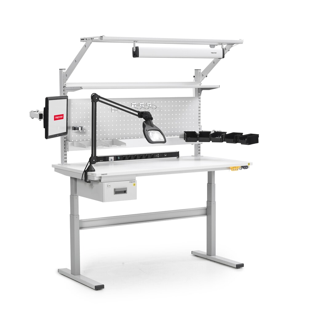Produktabbildung Nr. 3: Rasterrohre für TRESTON TED-Arbeitstisch, mit Flansch, Höhe 790 mm, 2 Stk/VE