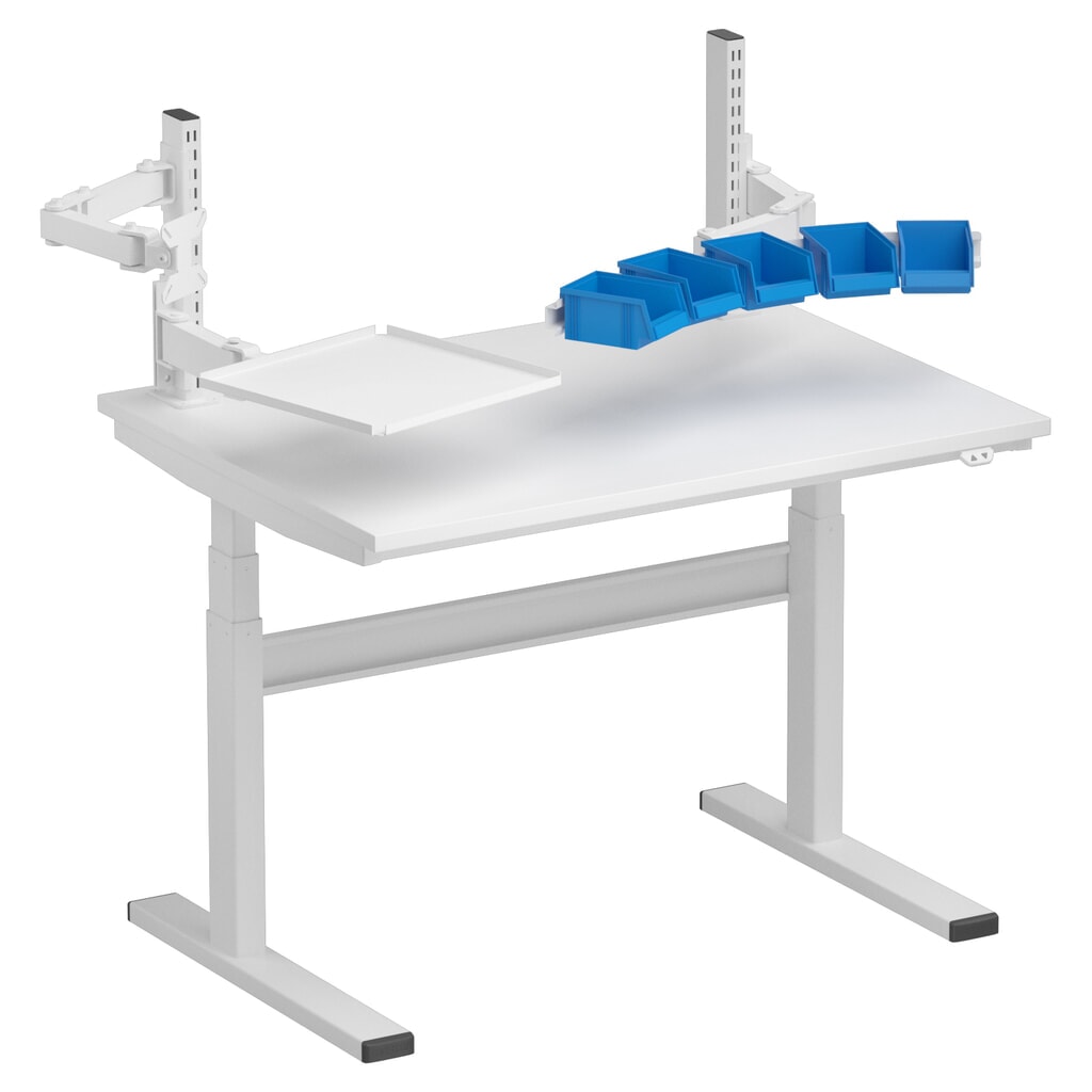 Rasterrohre für TRESTON TED-Arbeitstisch, mit Flansch, Höhe 400 mm, 2 Stk/VE Produktabbildung Nr. 5: Rasterrohre für TRESTON TED-Arbeitstisch, mit Flansch, Höhe 400 mm, 2 Stk/VE