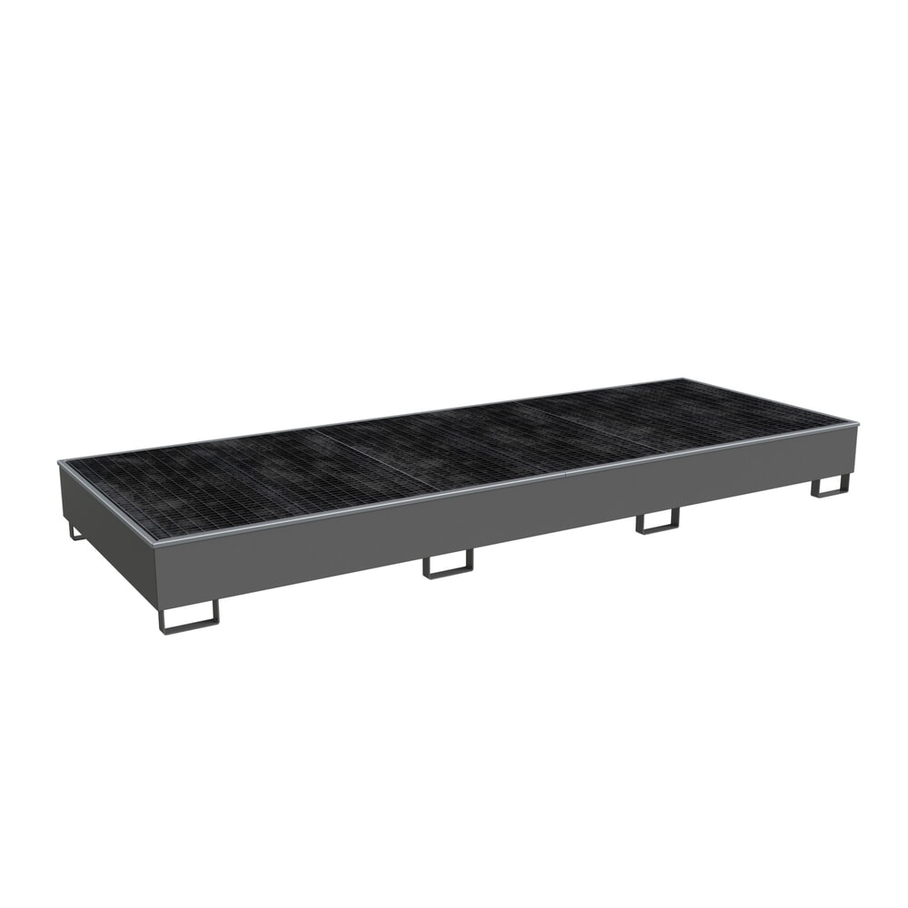 Produktabbildung: Bauer® Stahl-Auffangwanne RW-GR 3600-3 PE, lackiert, mausgrau
