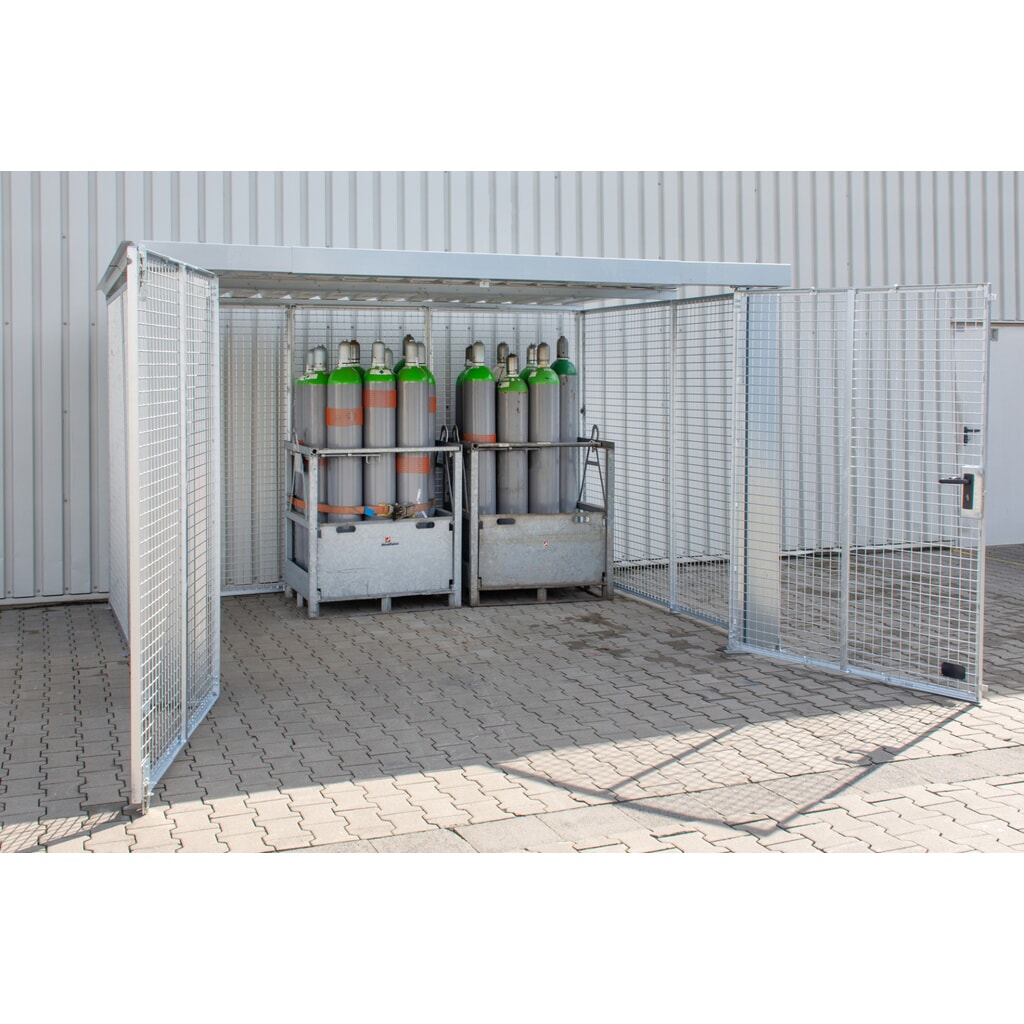Bauer® Gasflaschencontainer GFC-M6/D-DF, feuerverzinkt Produktabbildung Nr. 2: Bauer® Gasflaschencontainer GFC-M6/D-DF, feuerverzinkt