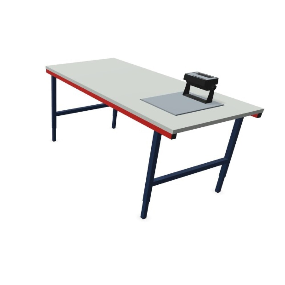 Produktabbildung Nr. 6: Rocholz Manuell höhenverstellbarer Packtisch SYSTEM 2000 mit Waage bis 60 kg, nicht eichfähig, HxBxT 690-960 x 2.000 x 920 mm