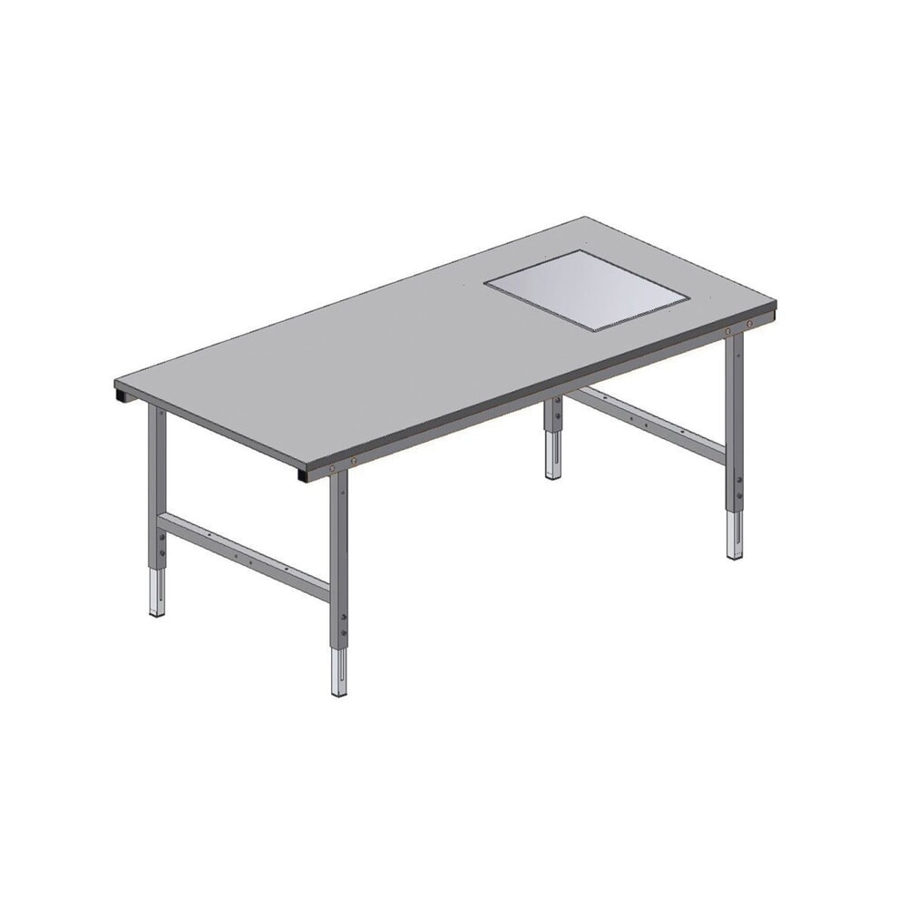 Produktabbildung Nr. 8: Rocholz Manuell höhenverstellbarer Packtisch SYSTEM 2000 mit Waage bis 60 kg, nicht eichfähig, HxBxT 690-960 x 2.000 x 920 mm