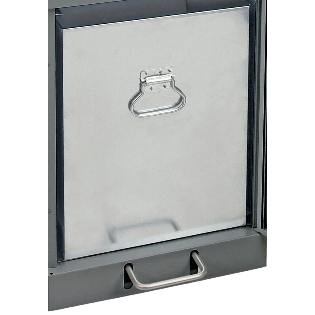 stumpf® Wertstoffsammler mit Fusspedal, inkl. Innenbehälter, Stahlblech, verzinkt, 45 Liter, graualuminium Produktabbildung Nr. 2: stumpf® Wertstoffsammler mit Fusspedal, inkl. Innenbehälter, Stahlblech, verzinkt, 45 Liter, graualuminium