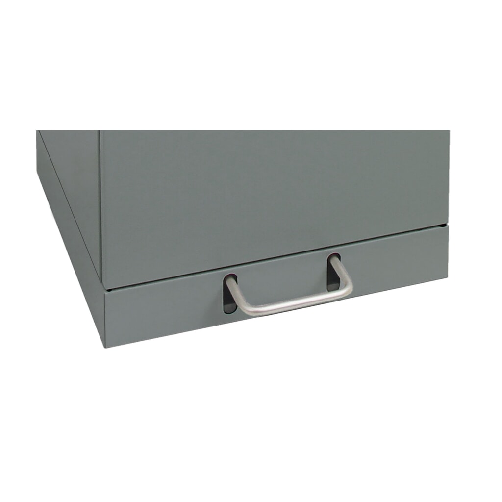 stumpf® Wertstoffsammler mit Fusspedal, inkl. Innenbehälter, Stahlblech, verzinkt, 45 Liter, graualuminium Produktabbildung Nr. 3: stumpf® Wertstoffsammler mit Fusspedal, inkl. Innenbehälter, Stahlblech, verzinkt, 45 Liter, graualuminium
