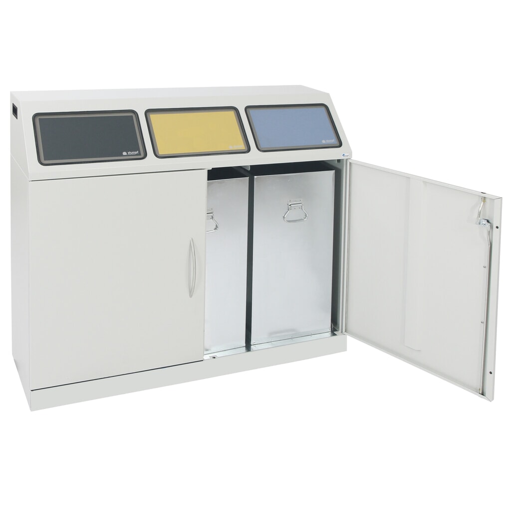 stumpf® Wertstoffsammler, 3x 70 Liter, mit Flügeltür und Inneneinsatz Produktabbildung Nr. 6: stumpf® Wertstoffsammler, 3x 70 Liter, mit Flügeltür und Inneneinsatz