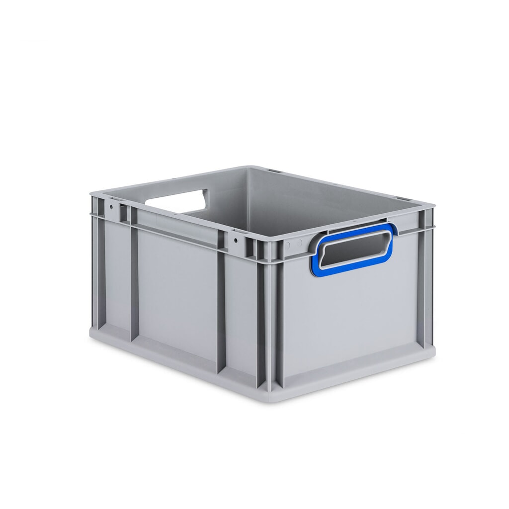 Produktabbildung: Allit Eurobox, mit blauen Grifföffnungen, HxBxT 220 x 400 x 300 mm, 20 Liter