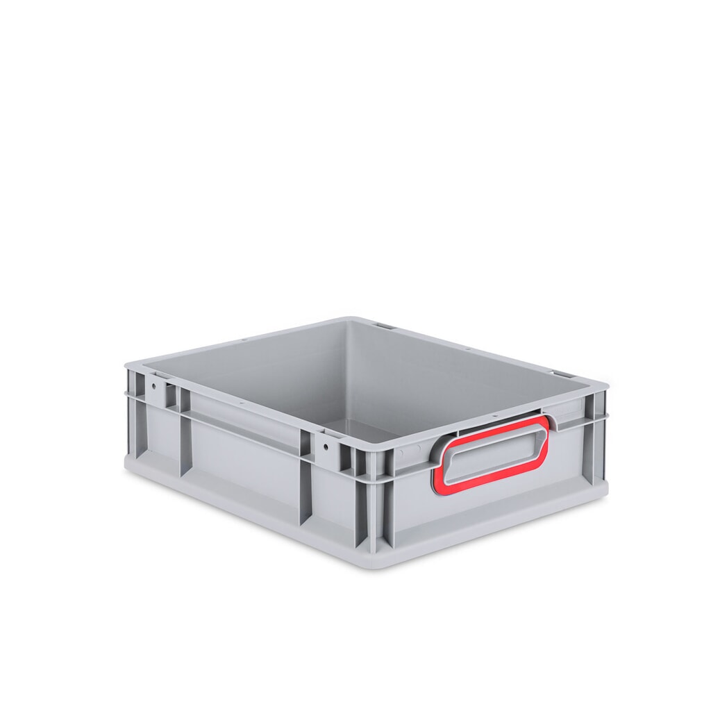 Produktabbildung: Allit Eurobox, mit roten Griffmulden, HxBxT 120 x 400 x 300 mm, 11 Liter