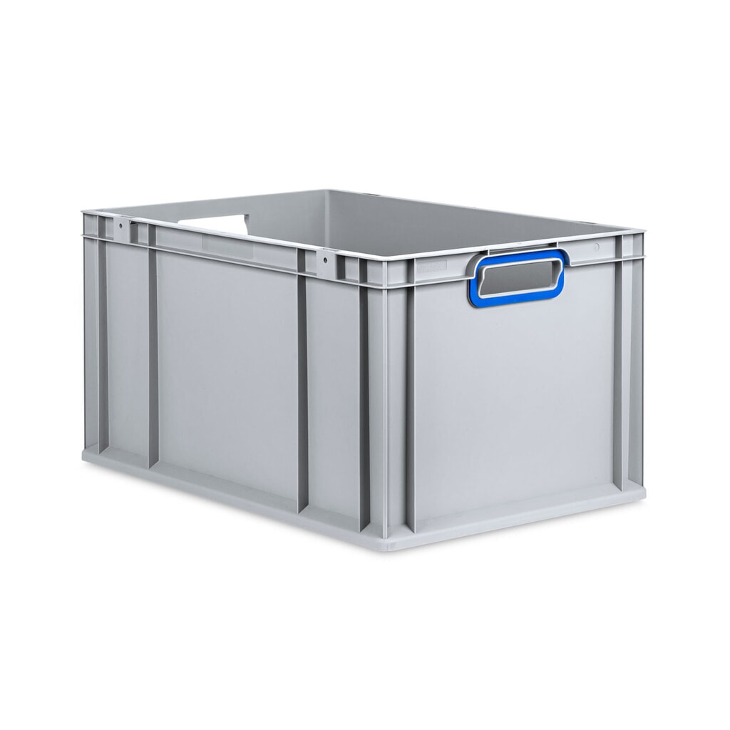 Produktabbildung: Allit Eurobox, mit blauen Grifföffnungen, HxBxT 320 x 600 x 400 mm, 65 Liter