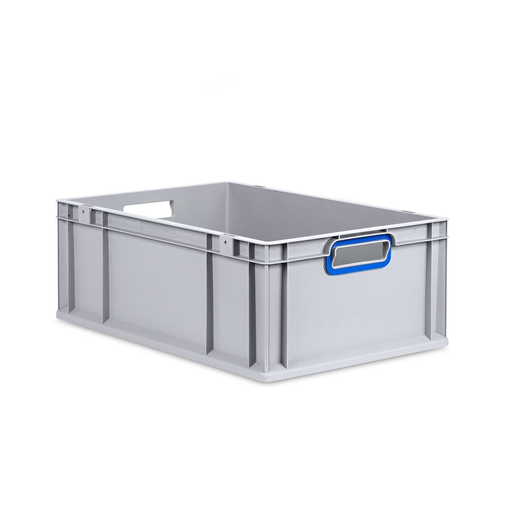 Allit Eurobox, mit blauen Grifföffnungen, HxBxT 220 x 600 x 400 mm, 44 Liter Produktabbildung: Allit Eurobox, mit blauen Grifföffnungen, HxBxT 220 x 600 x 400 mm, 44 Liter