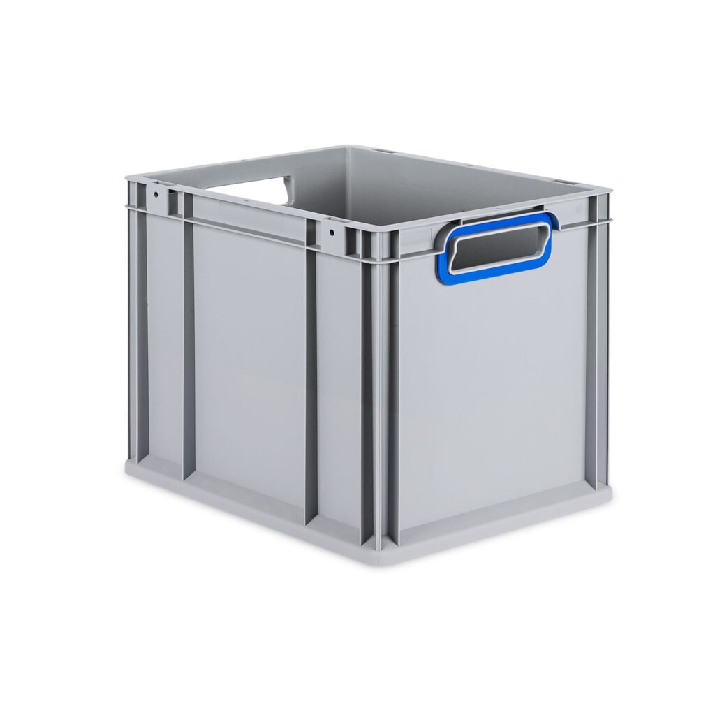Produktabbildung: Allit Eurobox, mit blauen Grifföffnungen, HxBxT 320 x 400 x 300 mm, 30 Liter
