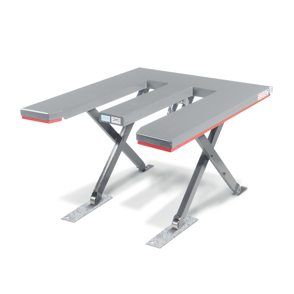 Produktabbildung: FLEXLIFT Flach-Scheren-Hubtisch, E-förmig, TK 600 kg, Plattform à 1.300 x 1.150 mm, 230 V