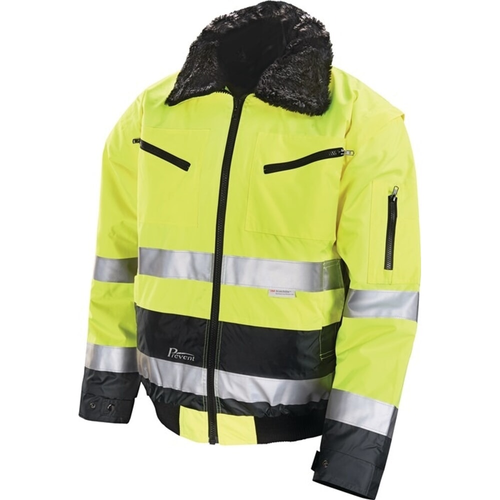 Produktabbildung: PREVENT Warnschutz-Pilotenjacke Gr.XL gelb/grau