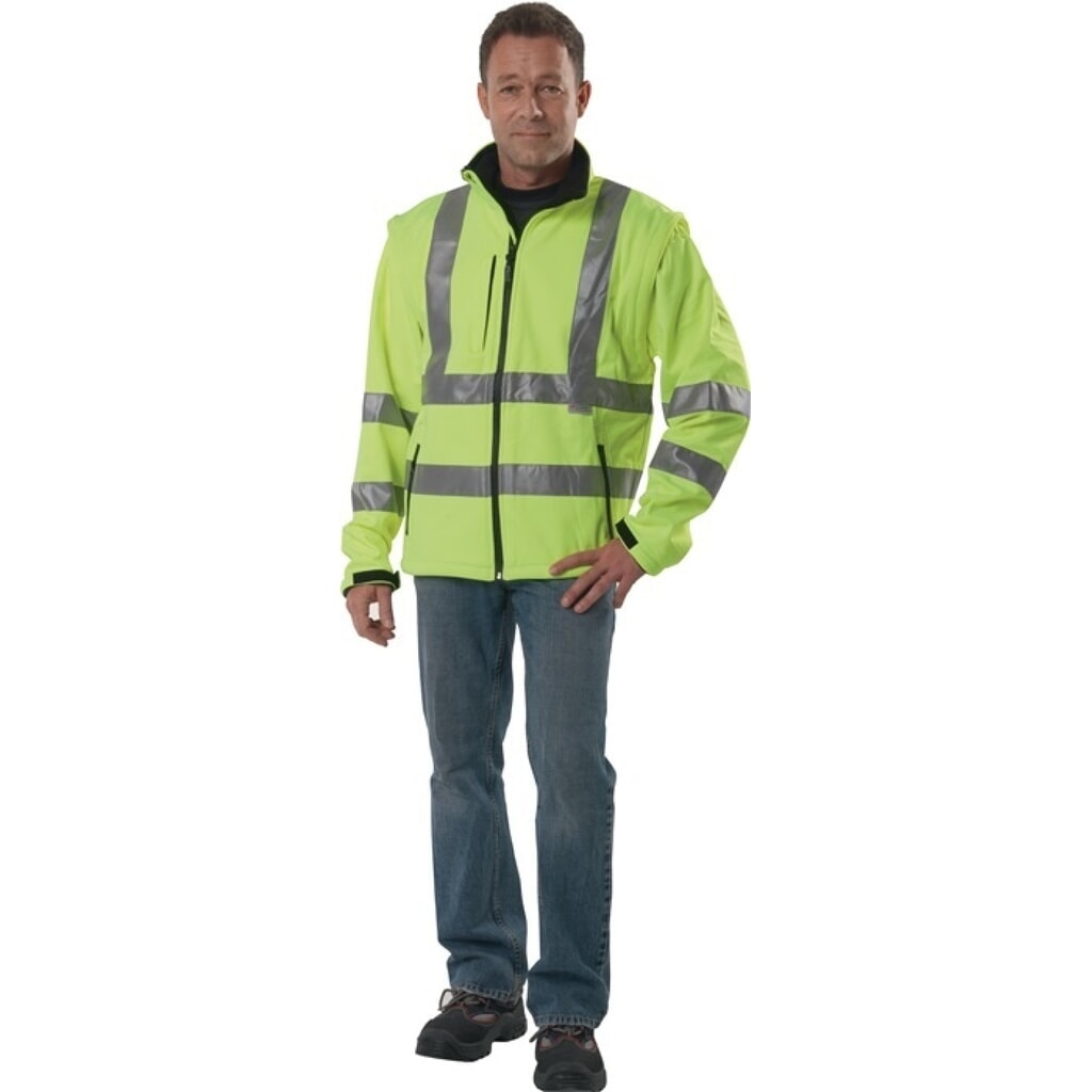 PREVENT Warnschutz-Softshelljacke Gr.L gelb Produktabbildung: PREVENT Warnschutz-Softshelljacke Gr.L gelb