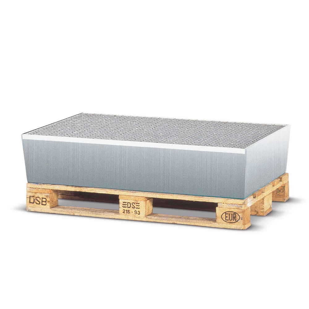 Produktabbildung: asecos® Auffangwanne aus Stahl, HxBxT 255 x 1.236 x 815 mm, 2x 200 l, enzianblau