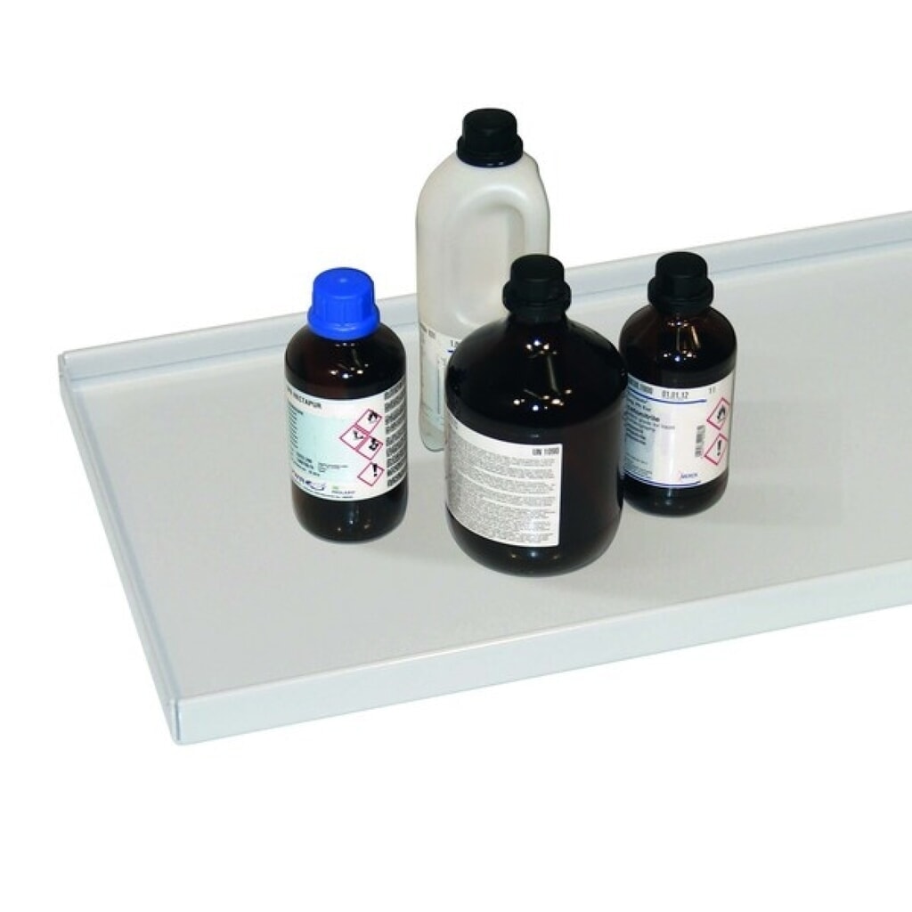 asecos® Fachboden für Vertikalauszugschrank V-MOVE-90, BxT 316 x 719 mm, lichtgrau Produktabbildung: asecos® Fachboden für Vertikalauszugschrank V-MOVE-90, BxT 316 x 719 mm, lichtgrau