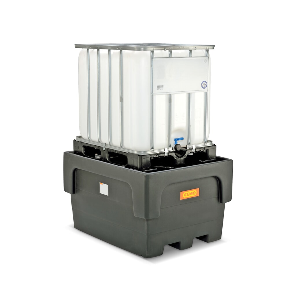 CEMO Auffangwanne aus PE für 1x IBC, mit Stützkreuz Produktabbildung Nr. 2: CEMO Auffangwanne aus PE für 1x IBC, mit Stützkreuz