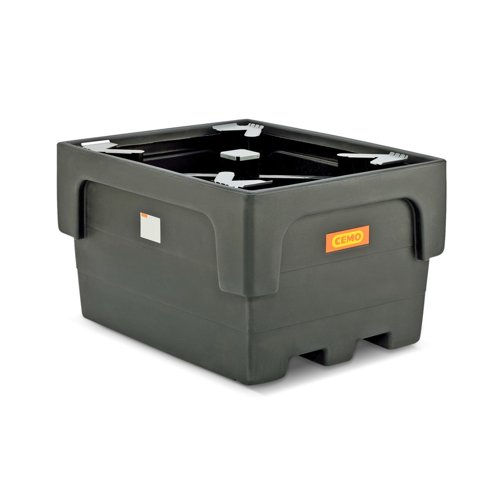Produktabbildung: CEMO Auffangwanne aus PE für 1x IBC, mit Stützkreuz