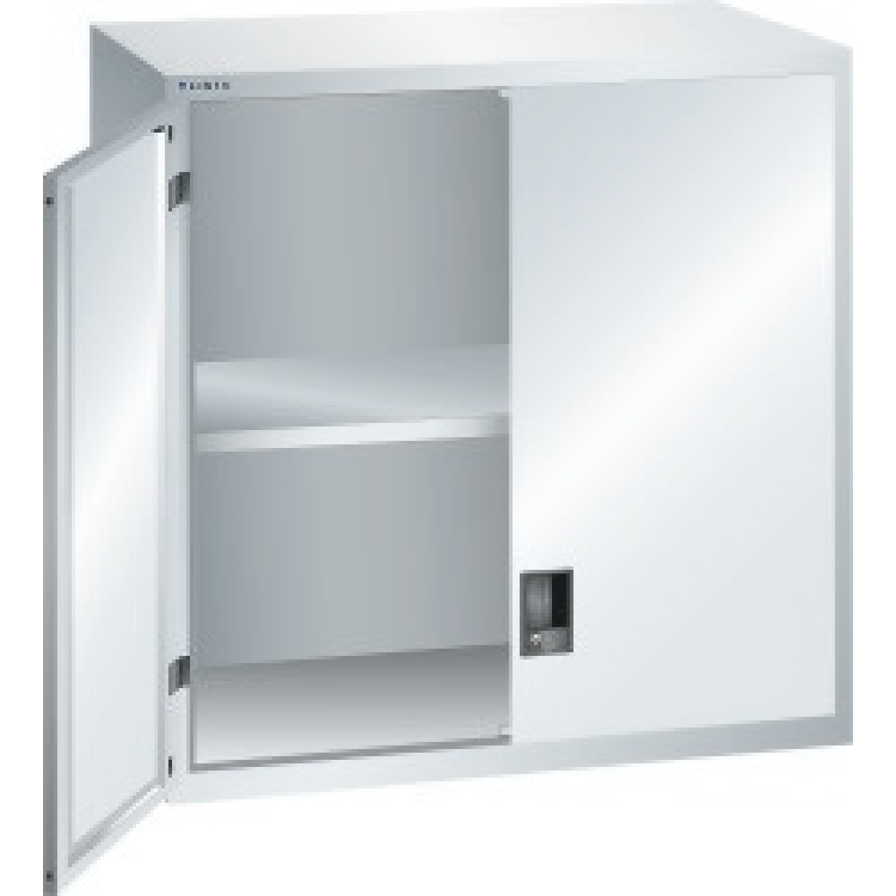 Produktabbildung: Aufsatz-Flügeltürschrank für LISTA Schubladenschrank, HxBxT 1.000 x 1.023 x 725 mm, lichtgrau
