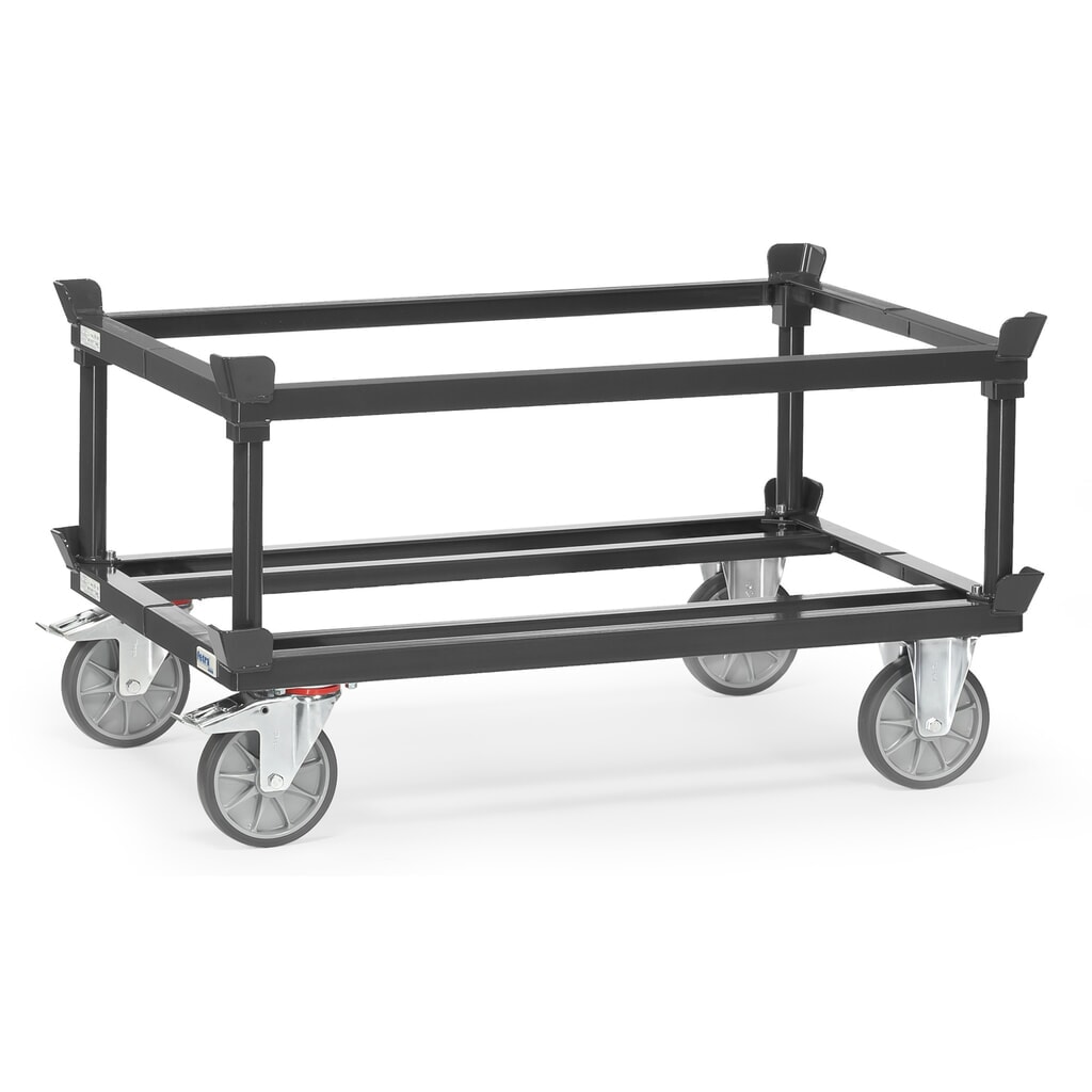 Aufsatzrahmen für fetra® Paletten-Fahrgestell, HxBxT 370 x 1.210 x 810 mm, anthrazitgrau Produktabbildung Nr. 3: Aufsatzrahmen für fetra® Paletten-Fahrgestell, HxBxT 370 x 1.210 x 810 mm, anthrazitgrau