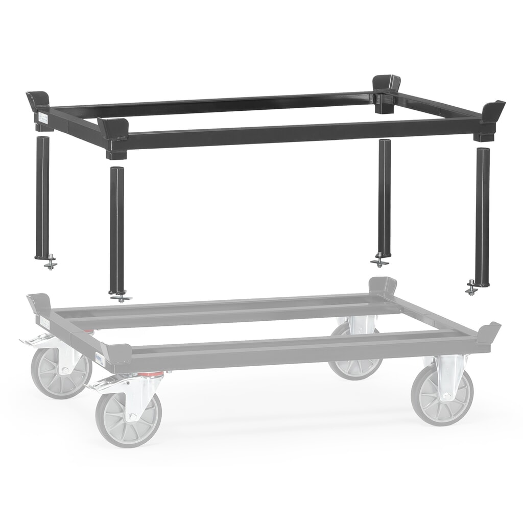 Produktabbildung Nr. 4: Aufsatzrahmen für fetra® Paletten-Fahrgestell, HxBxT 370 x 1.210 x 810 mm, anthrazitgrau