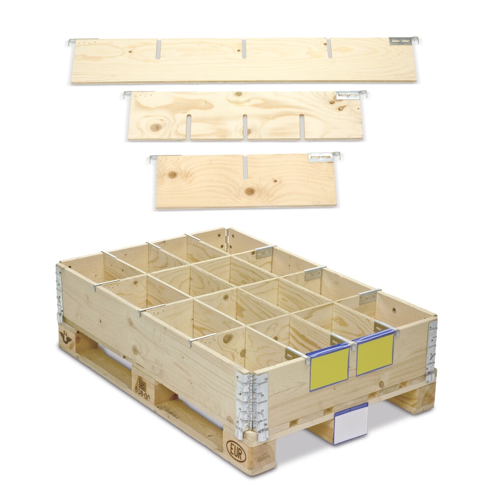 Produktabbildung: Aufsatzrahmenteiler aus Holz, 4 Fächer
