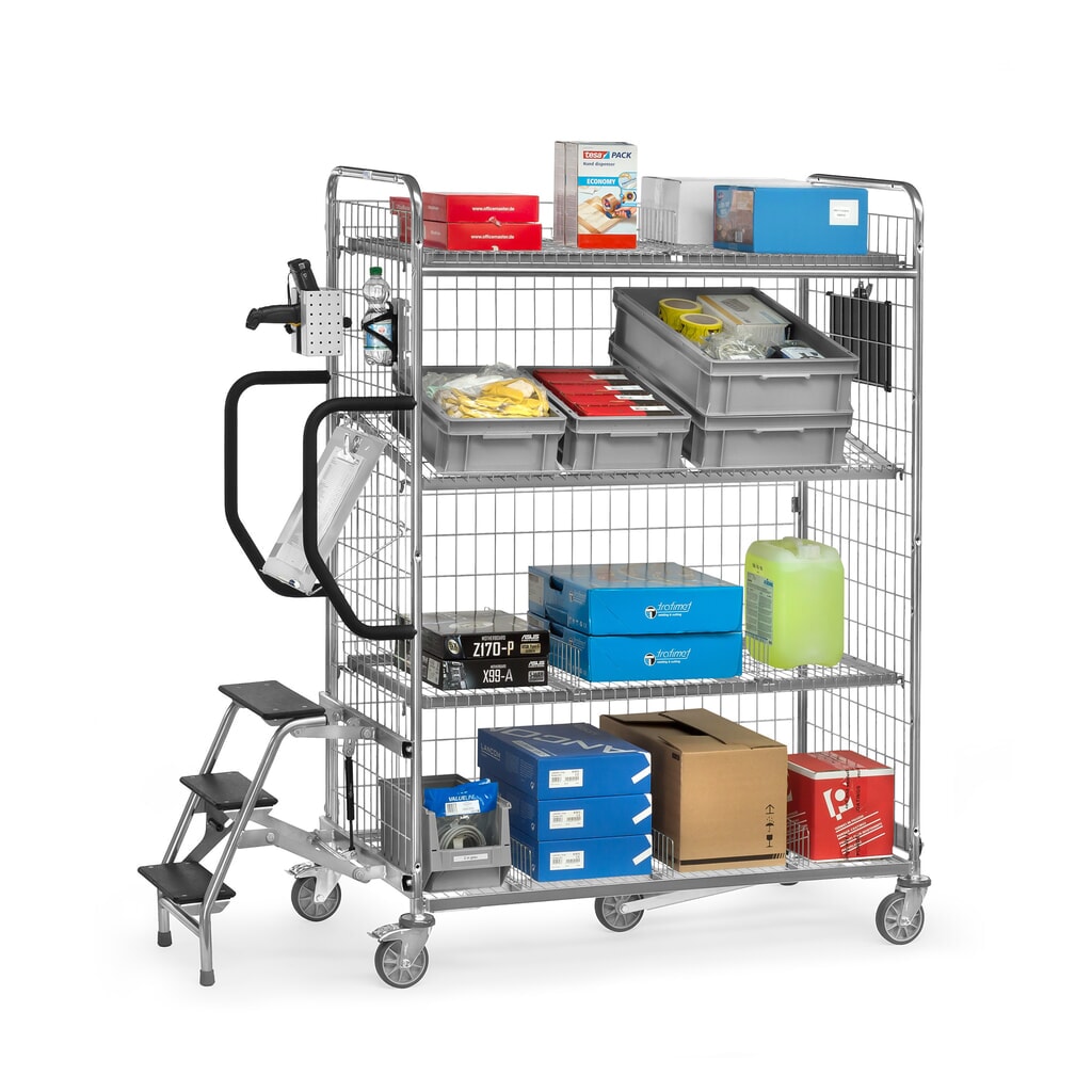 fetra® Kommissionierwagen, HxBxT 1.225 x 690 x 1.091 mm, TK 300 kg Produktabbildung Nr. 4: fetra® Kommissionierwagen, HxBxT 1.225 x 690 x 1.091 mm, TK 300 kg