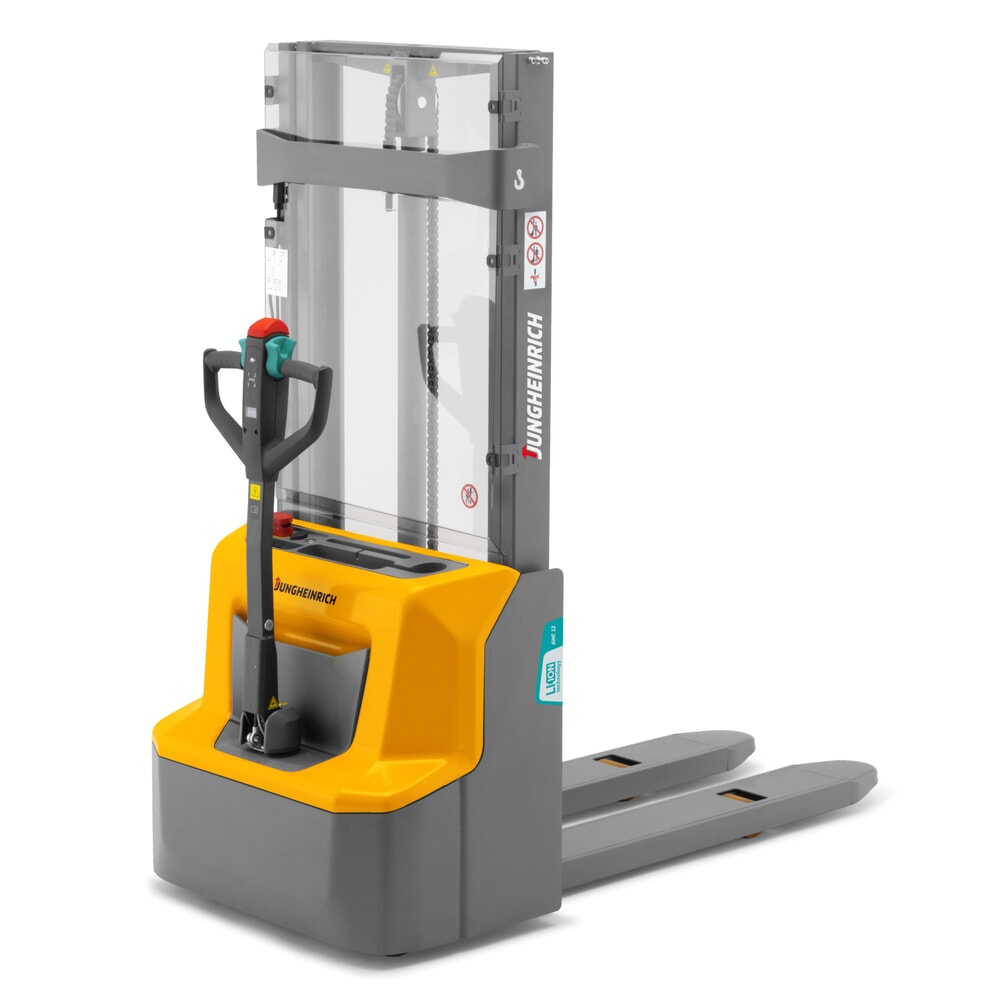 Produktabbildung: Jungheinrich Lithium-Ionen-Hochhubwagen AMC 12, Tragfähigkeit 1200 kg, Zweifach-Teleskop-Hubgerüst, Hubhöhe 2900 mm (CH)