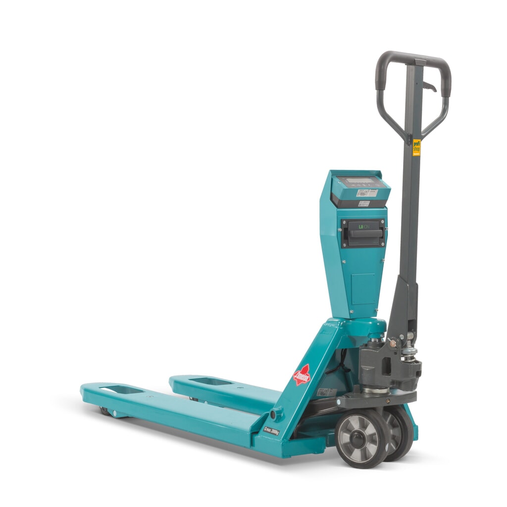 Hubwagen mit Waage Ameise® PTM 2.0 Scale +, mit Präzisionswaage, Tragfähigkeit 2.000 kg, Tandemrollen Produktabbildung: Hubwagen mit Waage Ameise® PTM 2.0 Scale +, mit Präzisionswaage, Tragfähigkeit 2.000 kg, Tandemrollen