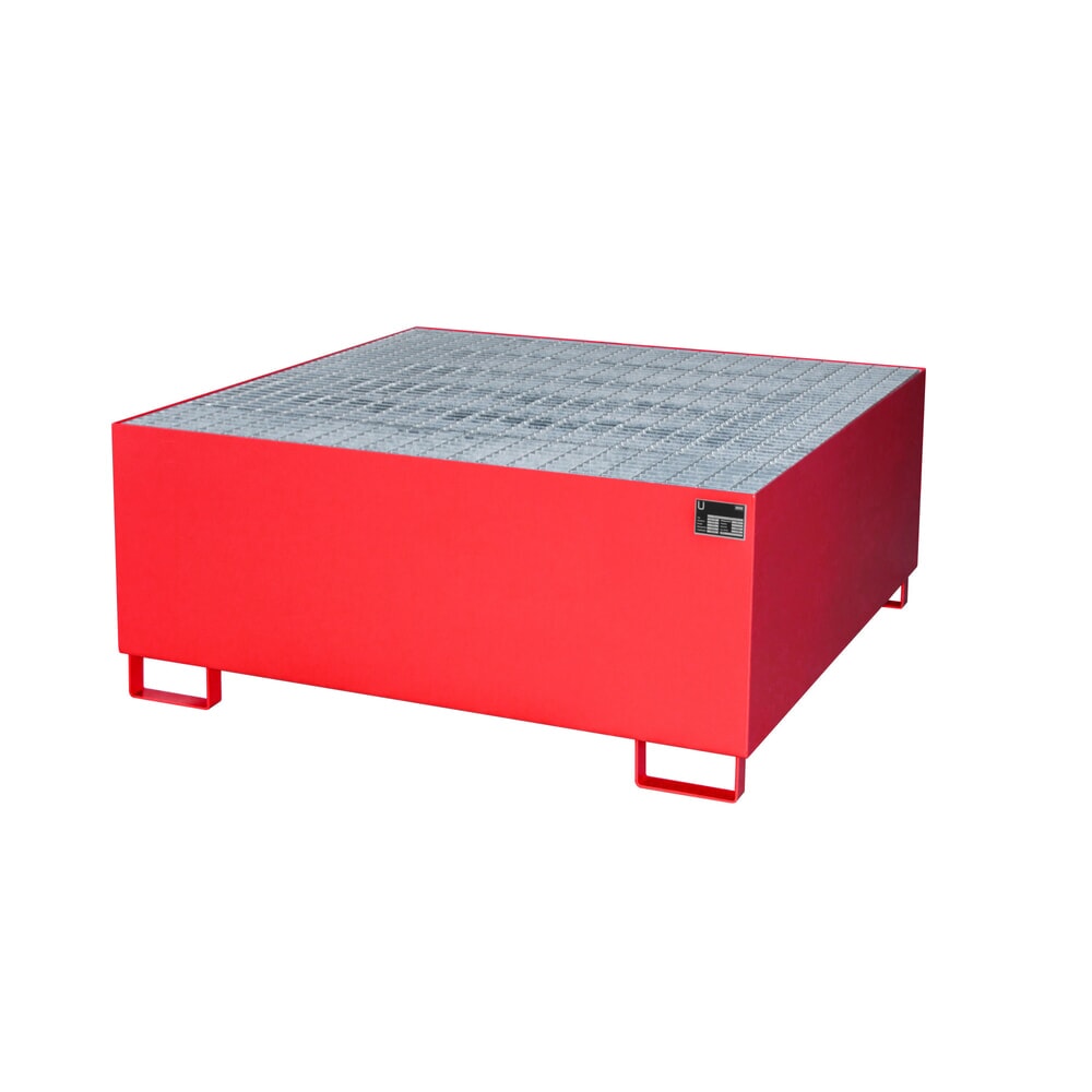 Produktabbildung Nr. 2: Bauer® Auffangwanne aus Stahl für 1x KTC/IBC, feuerrot