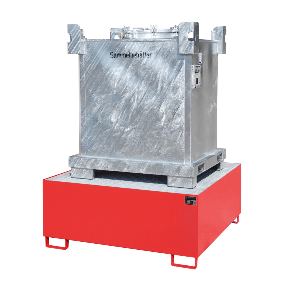 Produktabbildung Nr. 1: Bauer® Auffangwanne aus Stahl für 1x KTC/IBC, feuerrot