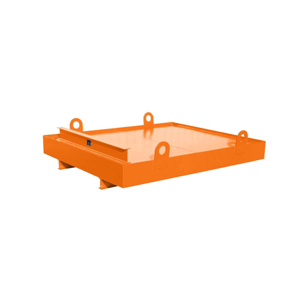 Produktabbildung: Bauer® Auffangwanne aus Stahl für Container, HxBxT 560 x 2.300 x 2.030 mm, Auffangvolumen 880 l, gelborange