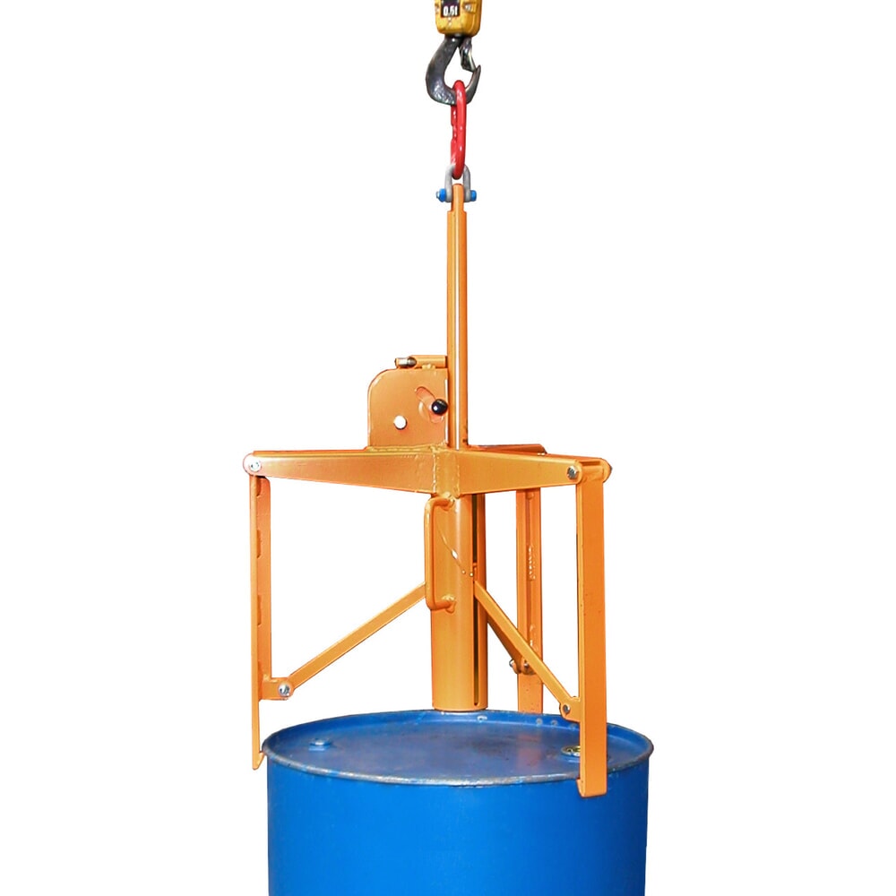 Produktabbildung: Bauer® Fassgreifer 3P, 3-Punkt-Spannsystem, Tragkraft 400 kg, lackiert, Gelborange