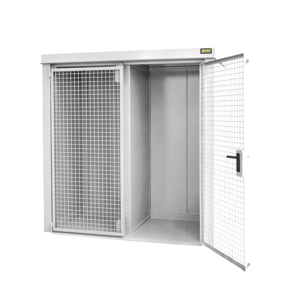 Bauer® Gasflaschen-Container GFC-B/W M1, lackiert, Grauweiss Produktabbildung: Bauer® Gasflaschen-Container GFC-B/W M1, lackiert, Grauweiss