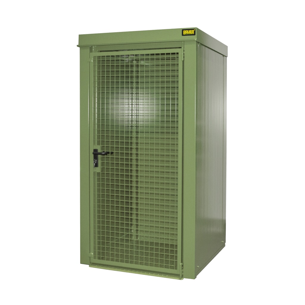 Produktabbildung: Bauer® Gasflaschen-Container GFC-B, feuerbeständig, für max. 9 Flaschen, resedagrün