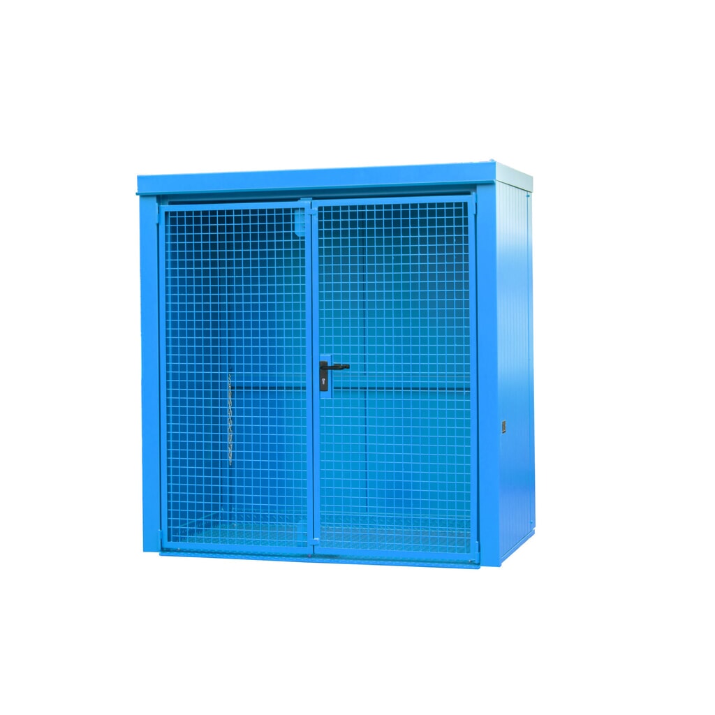 Bauer® Gasflaschen-Container GFC-B, feuerbeständig, für max. 28 Flaschen, lichtblau Produktabbildung: Bauer® Gasflaschen-Container GFC-B, feuerbeständig, für max. 28 Flaschen, lichtblau