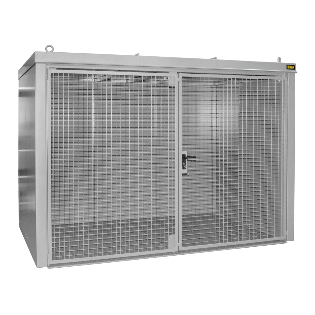 Bauer® Gasflaschen-Container GFC-B, feuerbeständig, für max. 60 Flaschen, mausgrau Produktabbildung: Bauer® Gasflaschen-Container GFC-B, feuerbeständig, für max. 60 Flaschen, mausgrau