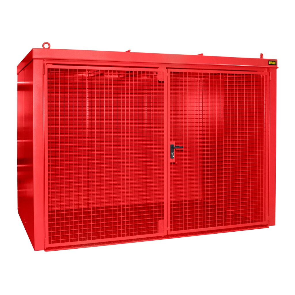 Produktabbildung: Bauer® Gasflaschen-Container GFC-B, feuerbeständig, für max. 60 Flaschen, feuerrot