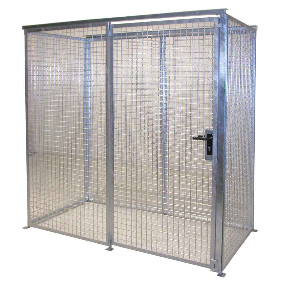 Produktabbildung: Bauer® Gasflaschen-Lagerbox TRGS 510 ohne Dach, 1-türig, 32 Flaschen