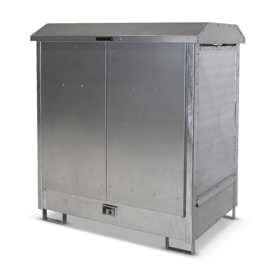 Produktabbildung: Bauer® Gefahrstoff-Depot GD-N, inkl. Auffangwanne für 2x 200 l, HxBxT 1.610 x 1.440 x 1.015 mm